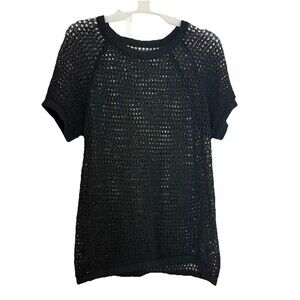 SheIn Short Sleeved Ladies Mesh Top Sz. M Punk Goth Heavy Metal Fashion